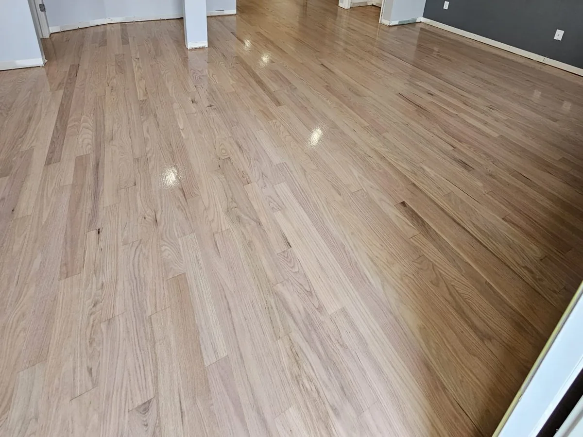 Close view of a natural oak floor installed by Prime